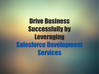 Drive Business Successfully by Leveraging Salesforce Development Services