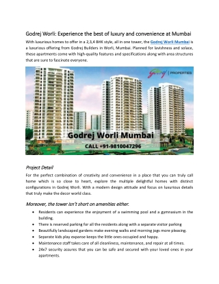 Godrej Worli Floor Plan