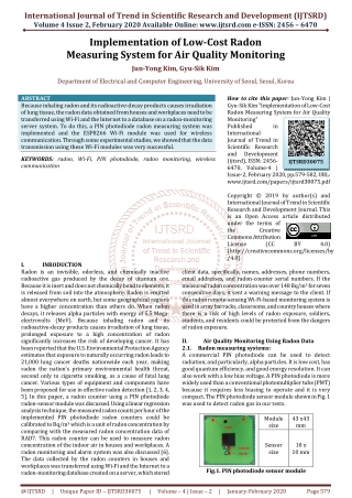 Implementation of Low Cost Radon Measuring System for Air Quality Monitoring