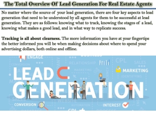 The Total Overview Of Lead Generation For Real Estate Agents
