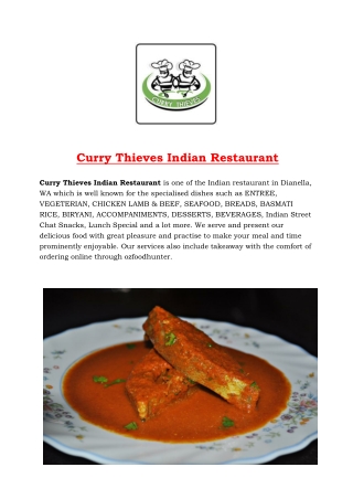 Curry Thieves Indian Restaurant Dianella WA – 5% Off