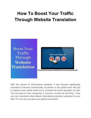 How To Boost Your Traffic Through Website Translation