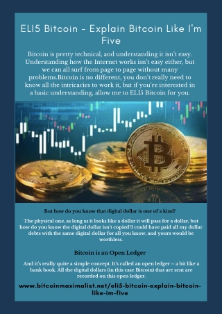 ELI5 Bitcoin - Explain Bitcoin Like I'm Five