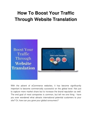 How To Boost Your Traffic Through Website Translation