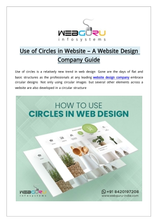 Use of Circles in Website – A Website Design Company Guide