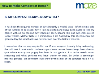 Learn How to Make Compost at Home? - Maze Products