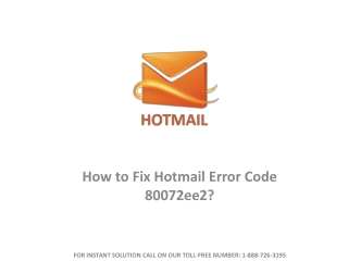 Steps to Resolve Hotmail Error Code 80072ee2 or Call 1-888-726-3195