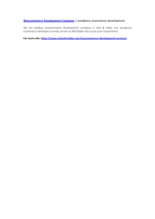 Woocommerce Development Company | wordpress ecommerce development