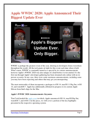 Apple WWDC 2020: Apple Announced Their Biggest Update Ever