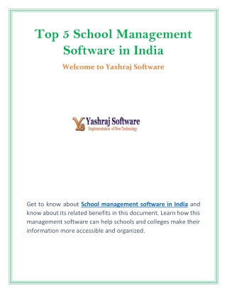 Get the Best Top 5 School Management Software in India