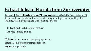 Extract Jobs in Florida from ZipRecruiter