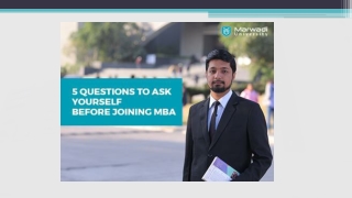 Questions to Ask Yourself Before Joining MBA