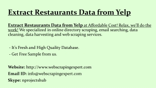 Extract Restaurants Data from Yelp