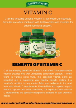 Vitamin C Vitamins and Supplements by Nature's Truth Vitamins