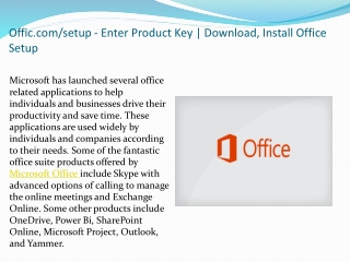 Offic.com/setup - Enter Product Key | Download, Install Office Setup