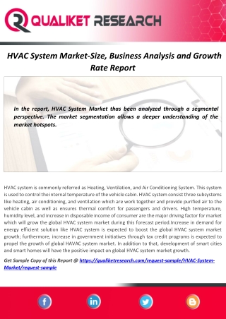 New Analysis report of HVAC System Market |Key Players and Growth Opportunities by 2027