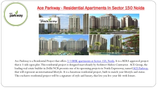 Ace Parkway - Residential Apartments In Sector 150 Noida
