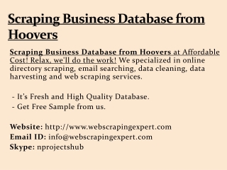 Scraping Business Database from Hoovers