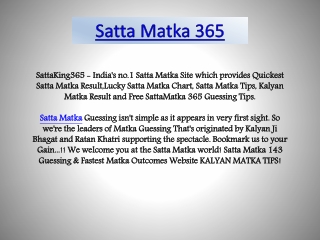 Satta Matka Online Gaming Platform