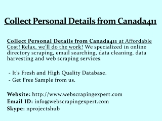 Collect Personal Details from Canada411