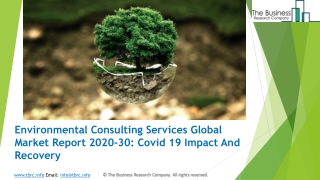 Global Environmental Consulting Services Market Report 2020-2030 | Covid 19 Impact And Recovery