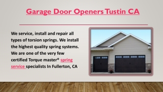 Garage Door Openers Tustin CA