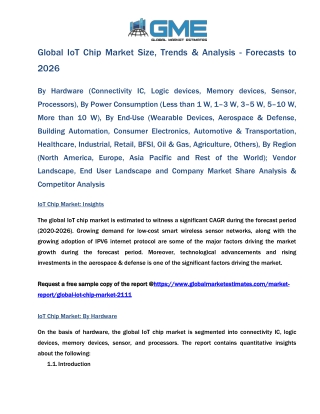 Global IoT Chip Market Size, Trends & Analysis - Forecasts to 2026