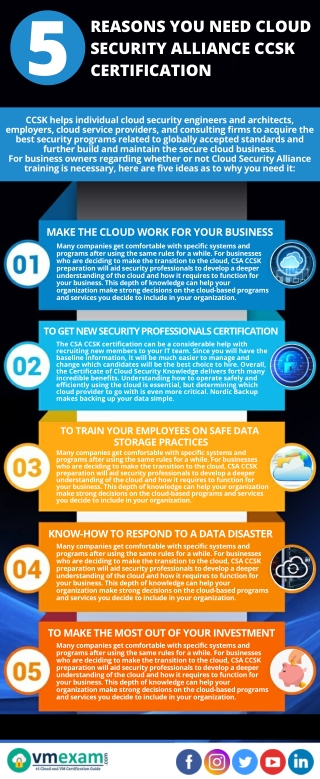 5 REASONS YOU NEED CLOUD SECURITY ALLIANCE CCSK CERTIFICATION