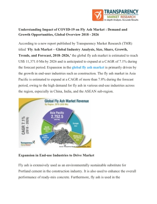 Understanding Impact of COVID-19 on Fly Ash Market : Demand and Growth Opportunities, Global Overview 2018 - 2026