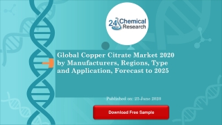 Global Copper Citrate Market 2020 by Manufacturers, Regions, Type and Application, Forecast to 2025