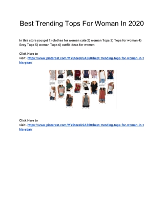 Best Trending Tops For Woman In This Year || Best Trending Tops For Woman In 2020