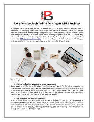 5 Mistakes to Avoid While Starting an MLM Business