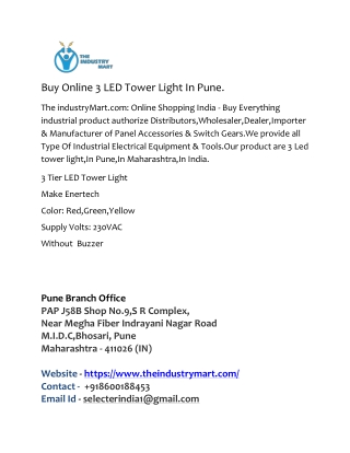 buy online 3 led tower light in pune,india