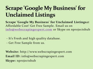 Scrape 'Google My Business' for Unclaimed Listings