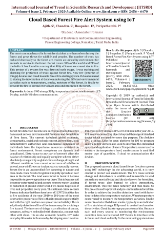 Cloud Based Forest Fire Alert System using IoT