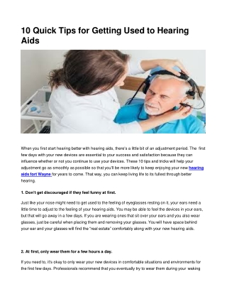 10 Quick Tips for Getting Used to Hearing  Aids