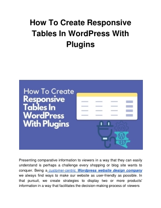 How To Create Responsive Tables In WordPress With Plugins