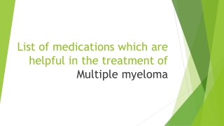 List of medications of Multiple myeloma