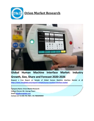 Global Human Machine Interface Market Size, Share, Analysis, Industry Report and Forecast to 2026