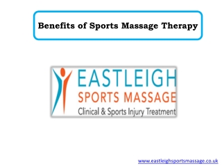 Benefits of Sports Massage Therapy