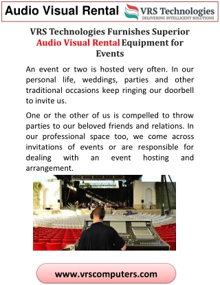 Audio Visual Equipment Rental for Events in Dubai