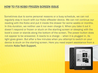 How to Fix Kobo Frozen Issue