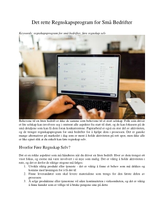 Det rette Regnskapsprogram for Små Bedrifter