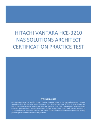 Actual Hitachi Vantara HCE-3210 NAS Solutions Architect Certification Practice Test