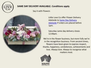 Same Day Delivery Adelaide - Florist near me