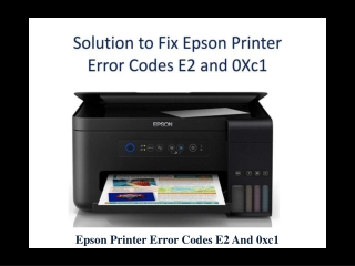 Solution To Fix Epson Printer Error Codes E2 and 0Xc1