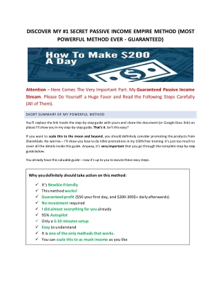 How to Make 200 Per Day On Autopilot 2020 Method