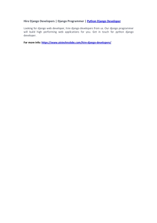 Hire Django Developers | Django Programmer | Python Django Developer