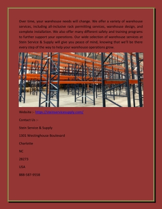 Warehouse Racking -|-( Stein Service & Supply )