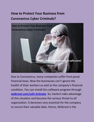 How to Protect Your Business from Coronavirus Cyber Criminals?